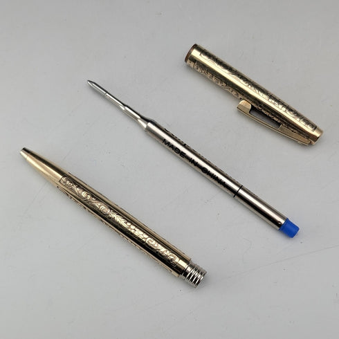 復古美國 Sheaffer 12K 鍍金原子筆